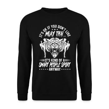 Drôle de combattant de Muay Thai Citations de Muay Thai - Sweat-shirt Unisexe - noir - Devant - Alina (178cm) & Michal (187cm)