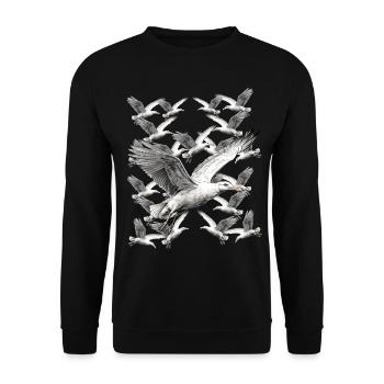 Seagull Seagulls Maritime - Unisex Sweatshirt - black - Front - Alina (178cm) & Michal (187cm)