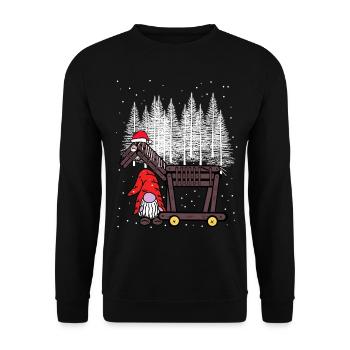 Santa Santa Santa Claus Santa Claus Horse - Unisex Sweatshirt - black - Front - Alina (178cm) & Michal (187cm)