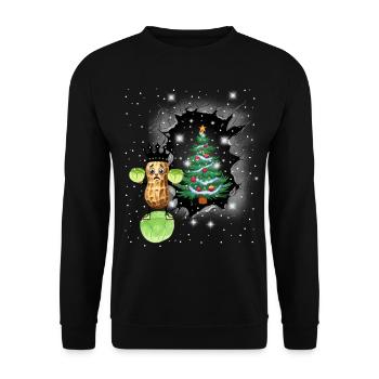 Winter Peanut Cabbage King Vegetable Xmas Vegetarian - Unisex Sweatshirt - black - Front - Alina (178cm) & Michal (187cm)
