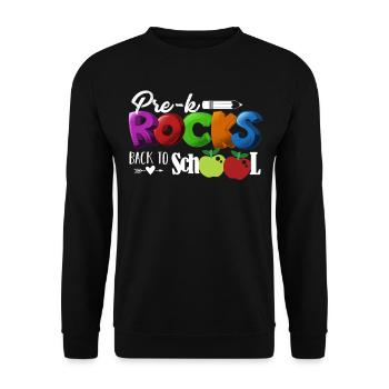 Pre k Teacher Pre K Rocks Back To School - Unisex Sweatshirt - black - Front - Alina (178cm) & Michal (187cm)