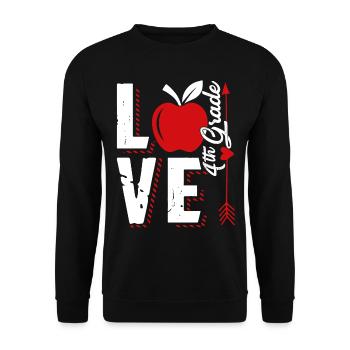 Love 4th Grade Teacher - Unisex Sweatshirt - black - Front - Alina (178cm) & Michal (187cm)