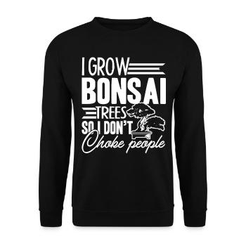 Bonsai I Grow Bonsai - Unisex Sweatshirt - black - Front - Alina (178cm) & Michal (187cm)