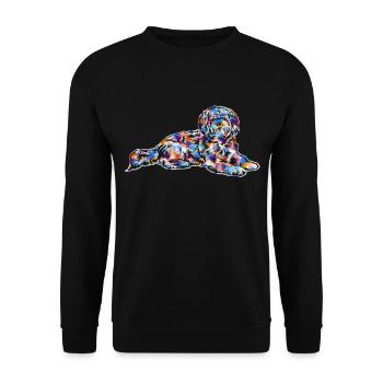 Lhasa Apso Geometric - Unisex Sweatshirt - black - Front - Alina (178cm) & Michal (187cm)