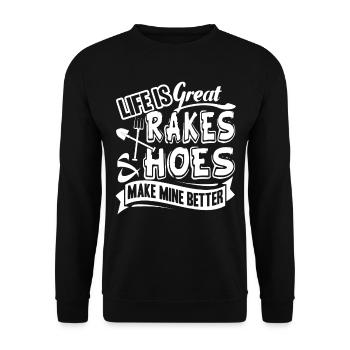 Gardening Makes Life Better - Unisex Sweatshirt - black - Front - Alina (178cm) & Michal (187cm)