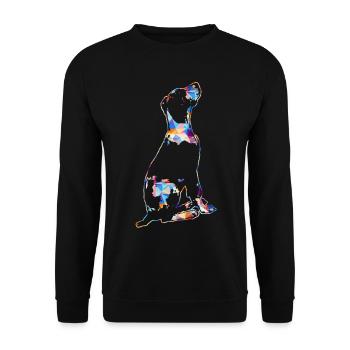 Great Dane Dog Colorful Geometric - Unisex Sweatshirt - black - Front - Alina (178cm) & Michal (187cm)