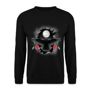 Mystic Raven Crow Roses Halloween - Unisex Sweatshirt - black - Front - Alina (178cm) & Michal (187cm)