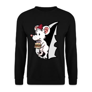 Souris Père Noël Cadeau de Noël Rat Rat - Sweat-shirt Unisexe - noir - Devant - Alina (178cm) & Michal (187cm)