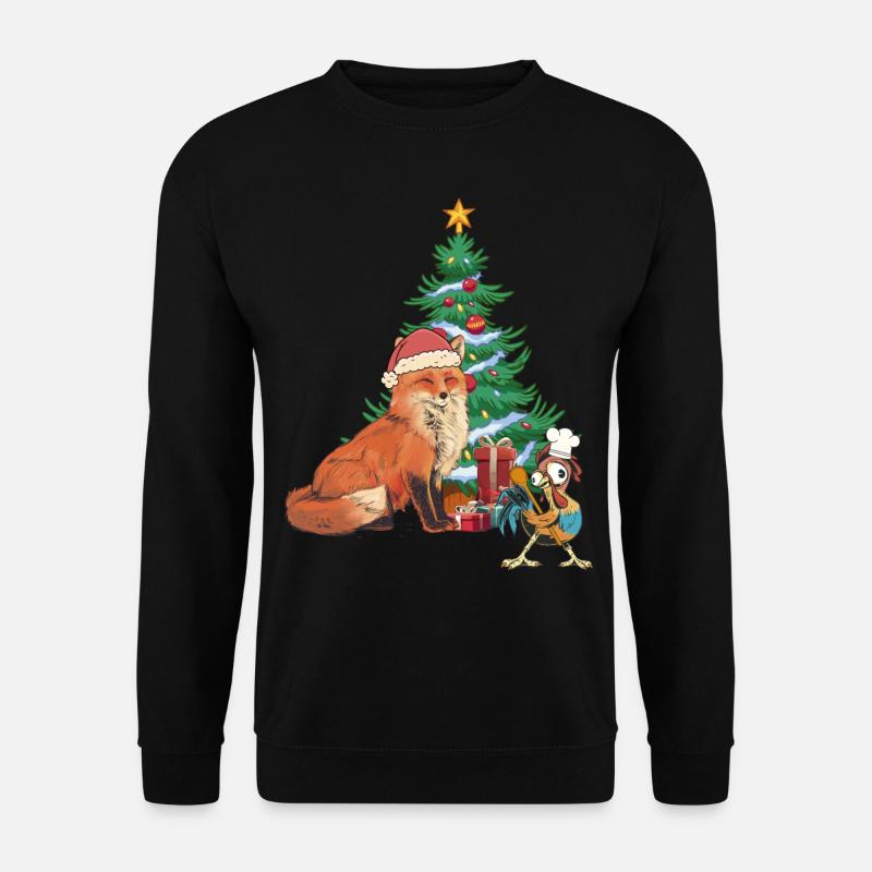 Weihnachten Christmas Xmas Fuchs Hahn - Unisex Pullover - Schwarz