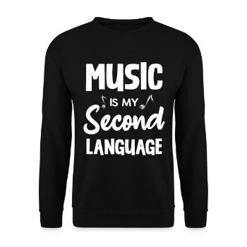 La musique est ma deuxième langue la plus passionnée - Sweat-shirt Unisexe - noir - Devant - Alina (178cm) & Michal (187cm)