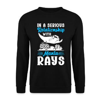 Manta Rays Great Manta Sea Creatures - Unisex Sweatshirt - black - Front - Alina (178cm) & Michal (187cm)