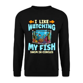 Passionné d’aquariophilie J’aime regarder mon aquascape - Sweat-shirt Unisexe - noir - Devant - Alina (178cm) & Michal (187cm)