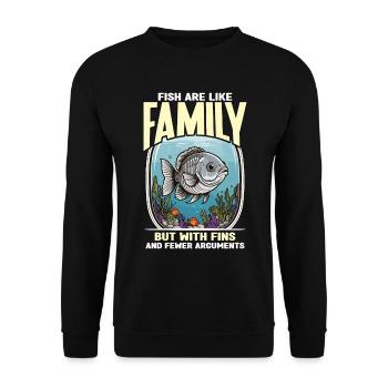 Aquarium Enthusiast Fish Are Like Family Aquarist - Unisex Sweatshirt - black - Front - Alina (178cm) & Michal (187cm)