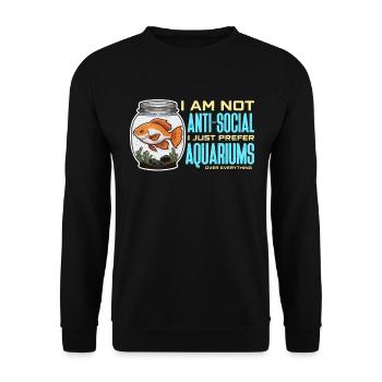 Aquarium Enthusiast I Am Not Anti-Social Aquascape - Unisex Sweatshirt - black - Front - Alina (178cm) & Michal (187cm)