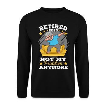 Retired 2025 Retirement Legend Retired - Unisex Sweatshirt - black - Front - Alina (178cm) & Michal (187cm)
