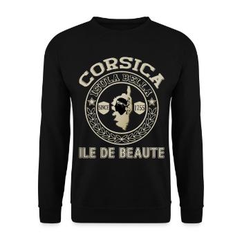 Corse Ile de Beauté Isula Ile Bella Corse - Sweat-shirt Unisexe - noir - Devant - Alina (178cm) & Michal (187cm)