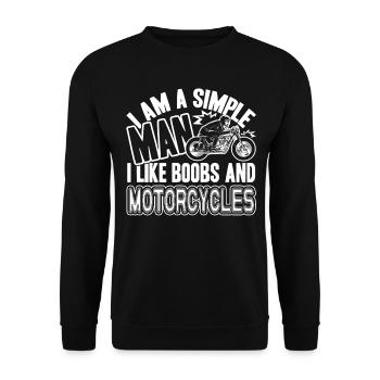 Motorcycle I Like Boobs And Motorcycles - Unisex Sweatshirt - black - Front - Alina (178cm) & Michal (187cm)