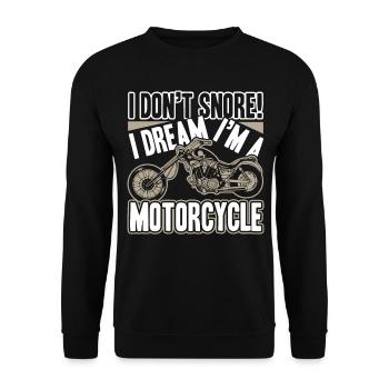 Motorcycle I Dream I am A Motorcycle - Unisex Sweatshirt - black - Front - Alina (178cm) & Michal (187cm)