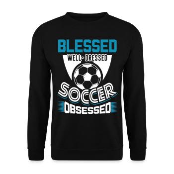 Soccer Well Dressed Soccer Obsessed - Unisex Sweatshirt - black - Front - Alina (178cm) & Michal (187cm)