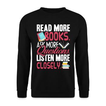 Book Read More Books - Unisex Sweatshirt - black - Front - Alina (178cm) & Michal (187cm)