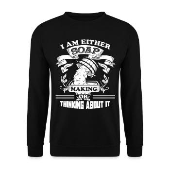 Soap Making Thinking About Soap Making - Unisex Sweatshirt - black - Front - Alina (178cm) & Michal (187cm)
