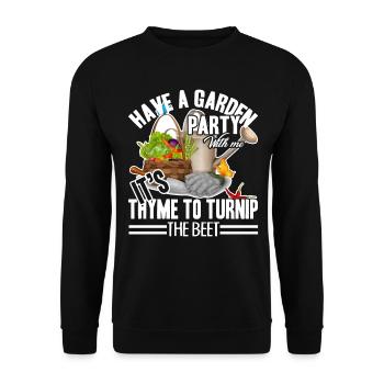 Gardening Party It's Thyme To Turnip The Beet - Unisex Sweatshirt - black - Front - Alina (178cm) & Michal (187cm)