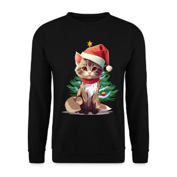 Cats Santa Claus Santa Claus Santa Christmas - Unisex Sweatshirt - black - Front - Alina (178cm) & Michal (187cm)