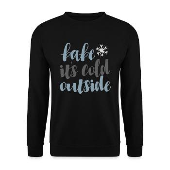 Babe It's Cold Outside Snowflake Winter Motif - Unisex Sweatshirt - black - Front - Alina (178cm) & Michal (187cm)