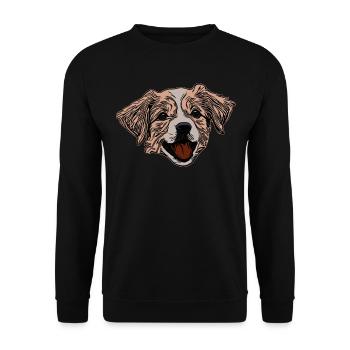 Visage de chien Conception graphique Animal de compagnie - Sweat-shirt Unisexe - noir - Devant - Alina (178cm) & Michal (187cm)