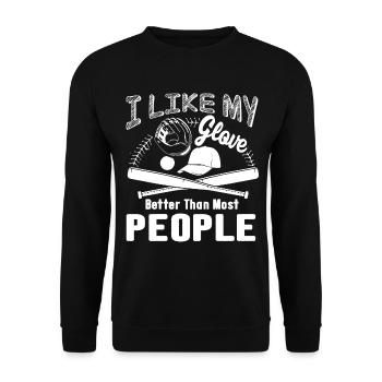 Softball I Like My Glove - Unisex Sweatshirt - black - Front - Alina (178cm) & Michal (187cm)
