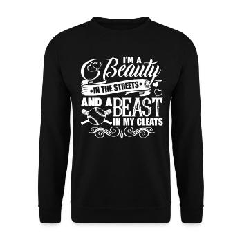 Softball I am A Beast In My Cleats - Unisex Sweatshirt - black - Front - Alina (178cm) & Michal (187cm)