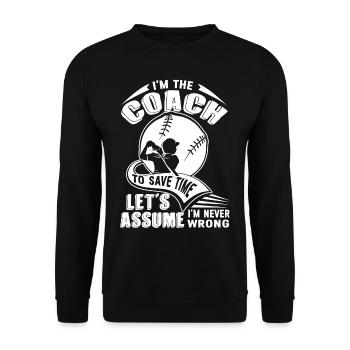 Softball I am The Softball Coach - Unisex Sweatshirt - black - Front - Alina (178cm) & Michal (187cm)