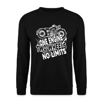 Motorcycle Two Wheels No Limits - Unisex Sweatshirt - black - Front - Alina (178cm) & Michal (187cm)
