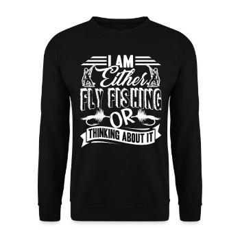 Fly Fishing Think About Fly Fishing - Unisex Sweatshirt - black - Front - Alina (178cm) & Michal (187cm)