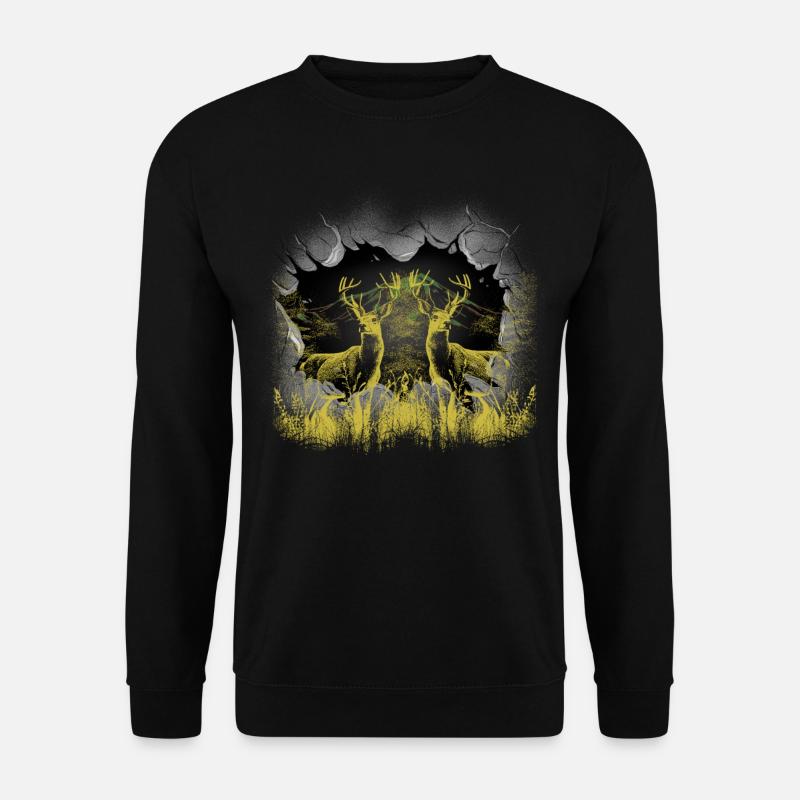 Hirsch Hirsche Rehbock Elch Finnland Schweden - Unisex Pullover - Schwarz
