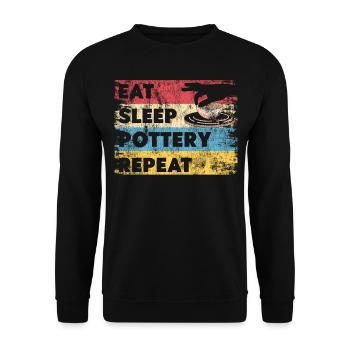 Pottery Ceramics Artist Retro - Unisex Sweatshirt - black - Front - Alina (178cm) & Michal (187cm)