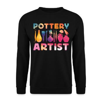 Pottery Ceramics Artist Watercolor - Unisex Sweatshirt - black - Front - Alina (178cm) & Michal (187cm)