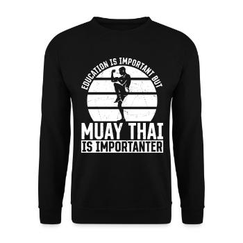 Combattant de Muay Thai pour enfants - Sweat-shirt Unisexe - noir - Devant - Alina (178cm) & Michal (187cm)