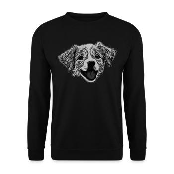 Visage de chien gris conception graphique animal de compagnie - Sweat-shirt Unisexe - noir - Devant - Alina (178cm) & Michal (187cm)