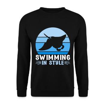 Manta Rays Great Manta Sea Creatures - Unisex Sweatshirt - black - Front - Alina (178cm) & Michal (187cm)