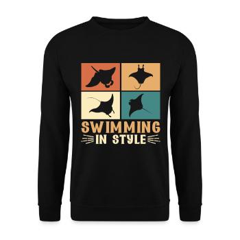 Manta Rays Great Manta Sea Creatures - Unisex Sweatshirt - black - Front - Alina (178cm) & Michal (187cm)