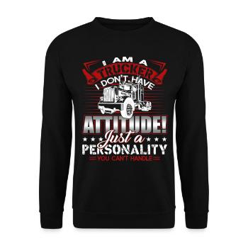 Trucker I Am A Trucker - Unisex Sweatshirt - black - Front - Alina (178cm) & Michal (187cm)