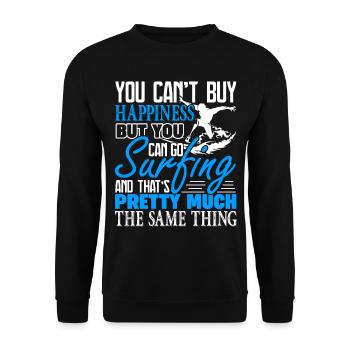 Surfing You Can Go Surfing For Happiness - Unisex Sweatshirt - black - Front - Alina (178cm) & Michal (187cm)