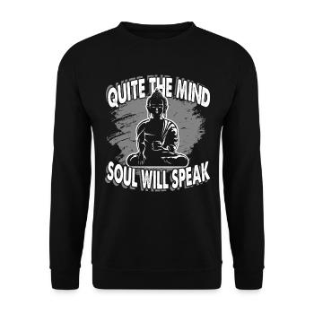 Buddha Quite The Mind Soul Will Speak - Unisex Sweatshirt - black - Front - Alina (178cm) & Michal (187cm)