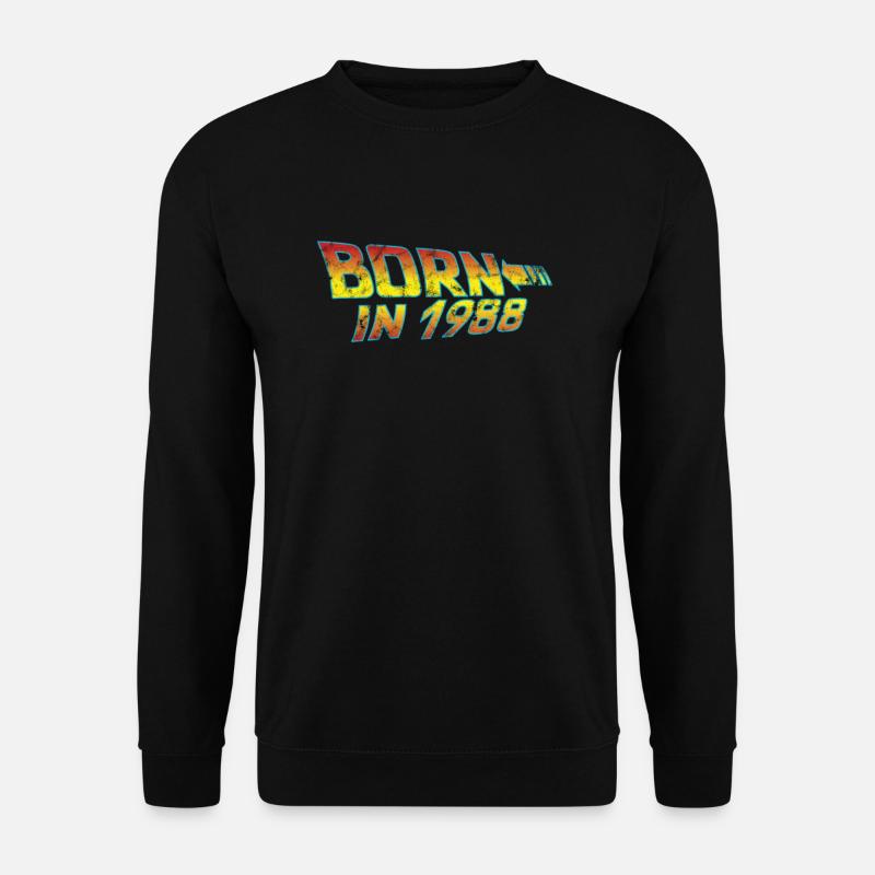 1988 Geburtstag Born in Back to Future - Unisex Pullover - Schwarz