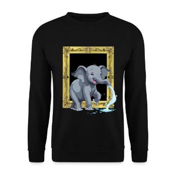 Éléphant Trompe d’éléphant - Sweat-shirt Unisexe - noir - Devant - Alina (178cm) & Michal (187cm)