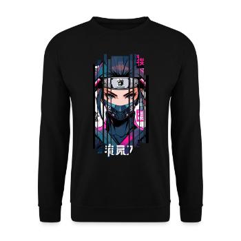 Cyborg ninja kanji - Sweat-shirt Unisexe - noir - Devant - Alina (178cm) & Michal (187cm)