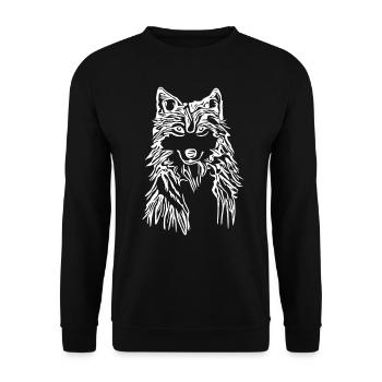 abstract dog design graphic artwork - Unisex Pullover - Schwarz - Vorne - Alina (178cm) & Michal (187cm)