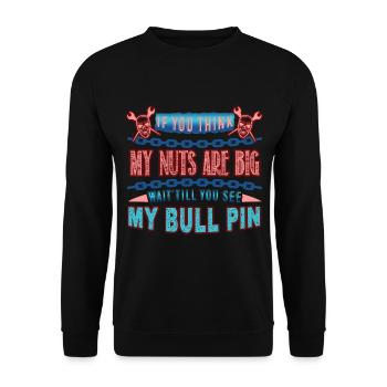 Ironworker See My Bull Pin - Unisex Sweatshirt - black - Front - Alina (178cm) & Michal (187cm)