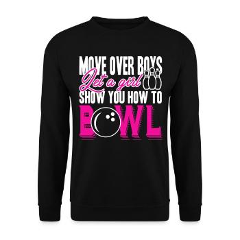 Bowling Let A Girl Shows You How To Bowl - Unisex Sweatshirt - black - Front - Alina (178cm) & Michal (187cm)